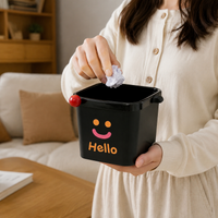 Desktop Trash Can Stylish with Lid 16cm Square Mini Trash Can for Desk Living Room Bedroom