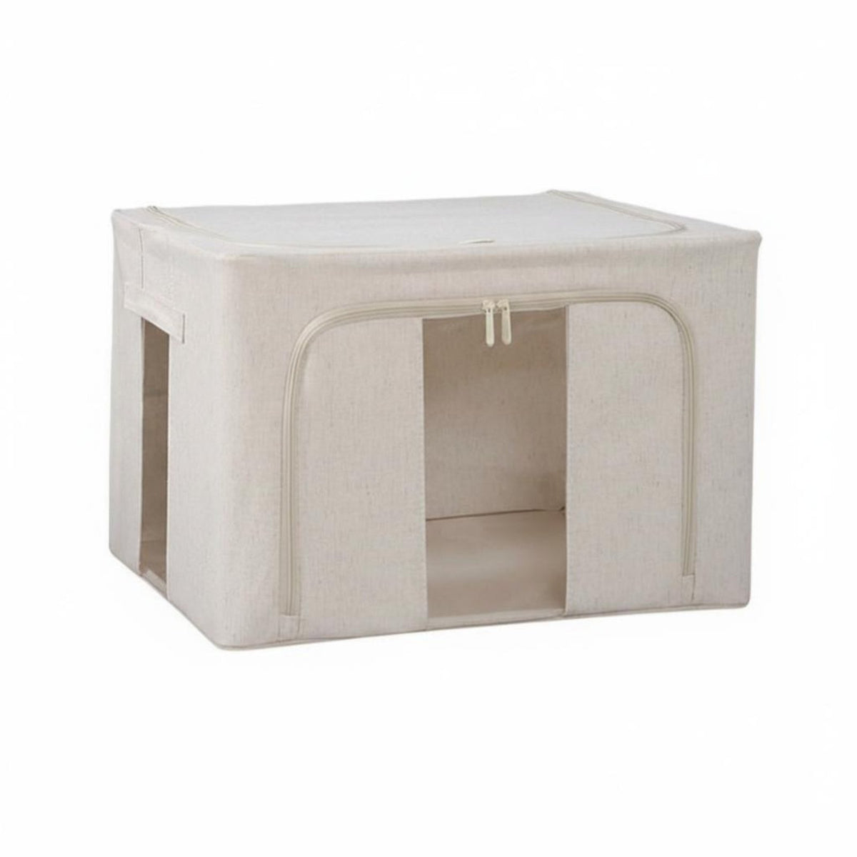 Large Capacity foldable Fabric Bin Foldable Design Clothing Organizer Stackable Household Storage Easy-Carry Handles for Families, Students, Homeowners, Bedroom, Dorm Room, Under Bed, Shelves