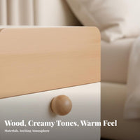 Nightstand with Drawers Two-Tsingle Design design Two-Tsingle End Table Wooden Grain Finish