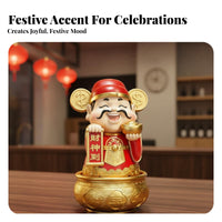 Brings Good Luck Chinese God of Wealth Statue Great Gift Idea Cai Shen Figurine Attracts Positive Energy for New Homeowners, Shop, Entryway