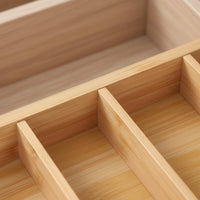 5 Compartment Silverware Tray Space Saving Bamboo Utensil Organizer for Workshop