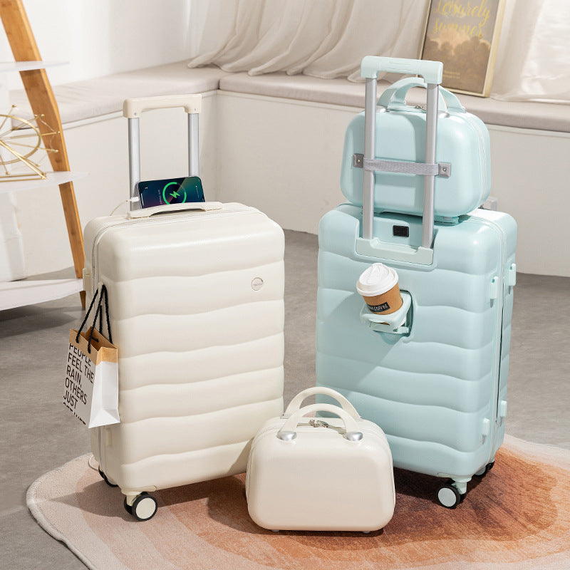 Student Trolley Case with Cup Holder and USB Port