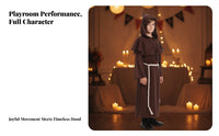 Layered Priest Costume with Cross Loose-Fitting Monk Robe with Belt Lightweight Cosplay Robe for Children, Boys, Halloween, School Plays