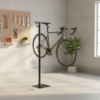 Space-Saving Vertical Bike Rack with Hooks Adjustable Vertical Bike Rack Indoor Cycle Floor Stand Stable for Commuters