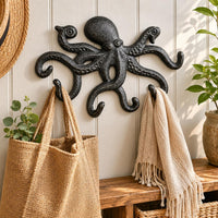 Cast Iron Sea Creature Hook Distressed Finish House Decor Rustic