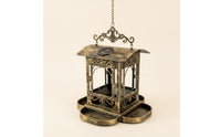 Bird Feeder with Solar Light Distressed Bird Feeder with Tray Easy to Hang for Gardeners, Garden, Yard, Patio