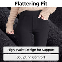 Leggings for Women UK with Extra Thick Fleece Lining for Winter, High Stretch Gym and Tights for Walking, Thermal Trousers