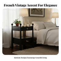 Single-Drawer Bedside Cabinet French & design Household Furniture Retro Design
