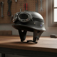 Retro Half Shell Helmet Adjustable Chin Strap Safety Gear Breathable