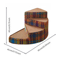 Curved Pet Step Removable and Washable Cover Curved Foam Pet Step Tool Setup Non-Slip Dog Stairs for Bedside, Sofa Side
