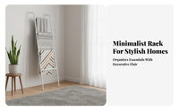 Wall-Leaning Storage Rack Multi-Tier Ladder Towel Rack Space-Saving Leaning Blanket Ladder for Washroom, Bedroom, Living Room
