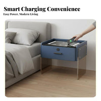 Transparent Floating End Table Wireless Charging Accent Table Fingerprint Lock