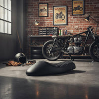 Water Resistant Cafe Racer Seat Soft Leatherette Vintage Motorcycle Seat for DIY Enthusiasts