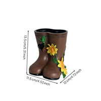 Rain Boot Planter Antique-Style Rain Boot Flower Pot Molded Details