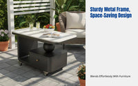Cream Style Movable Sintered Stone Coffee Table for Living Room, Small Space
