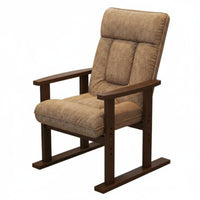 Cushioned Wooden Accent Chair Relaxed Recline Armchair Includes Headrest Pillow