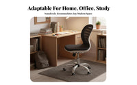 Wheeled Study Chair Breathable Backrest Rolling Mesh Chair Thick Padded Seat