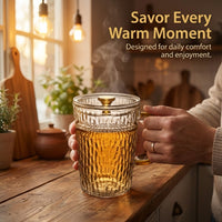 Hammered Glass Tea Cup, Heat-Resistant Glass