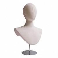 Head and Shoulders Mannequin Adjustable Height Mannequin Head with Shoulders Stable Base Necklace Display Bust for Jewelers