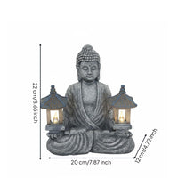 Buddha Lantern Statue Resin Seated Buddha Statue Textured