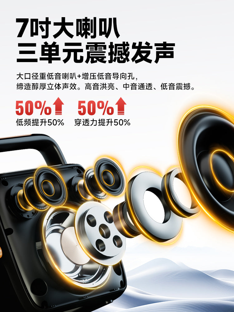 新科广场舞蓝牙音响家用k歌户外小音箱大音量重低音炮带无线话筒