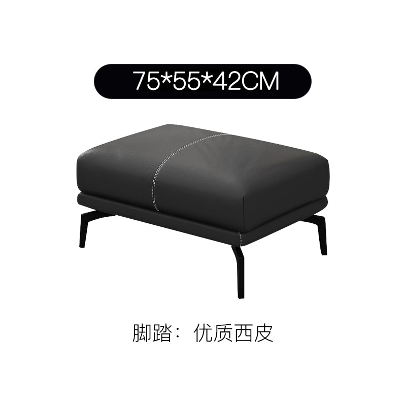 真皮沙发办公室会客商务接待简约现代三人位西皮沙发茶几组合套装 脚踏【优质西皮】