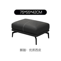 真皮沙发办公室会客商务接待简约现代三人位西皮沙发茶几组合套装 脚踏【优质西皮】
