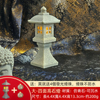 小石灯摆件微景观造景鱼缸盆景装饰日式灯中式古风小摆件迷你石头