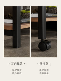 麻将桌棋牌室茶几沙发边几方几小桌子茶水柜茶楼专用架子移动边桌 【烟缸款+带轮】小边几/双烟缸-黑木色