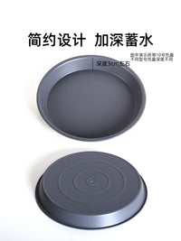 树脂花盆托盘塑料花托底座加厚接水托盘花盘底托花架盆景花盒垫底 白灰色5号内直径15.5cm