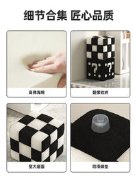 三梦小凳子家用门口换鞋凳实木矮凳坐墩创意款客厅沙发软包方板凳 白色筛子-大号【热销爆款】