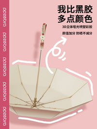ppzebra粉红斑马高颜值雨伞女晴雨两用遮阳伞防晒防紫外线太阳伞 浅绿色 迷雾薄荷【手开三折伞】 21寸