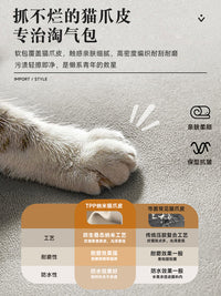 三梦小凳子家用矮凳子方坐墩猫爪皮凳简约换鞋凳客厅沙发脚踏板凳 枫叶橙【升级纤维布 橡胶底脚】