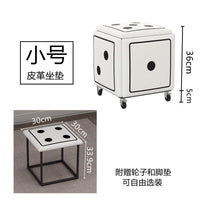 五合一凳子骰子网红魔方家用沙发凳组合换鞋凳茶几现代简约创意 大号-【骰子皮革垫】