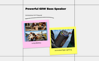 Outdoor Portable Speaker, Deep Bass Stereo, Waterproof, Loud