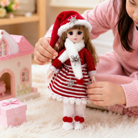 Santa Claus Gift Doll 30cm Christmas Princess Dress-Up Doll For Girls Kids Toy