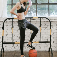 Women's Quick Dry Breathable High Waist Leggings with Skirt, Outdoor Running Training Fitness Sun Protection Dance Yoga Pants