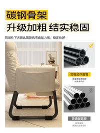 三梦折叠午休躺椅办公室午睡神器可躺靠背椅懒人沙发椅宿舍电脑椅 加厚填充坐垫-科技布-粉色【靠背自由调节】