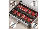 15 Pieces Router Bit Set with Aluminum Case Sharp Router Bit Set Versatile Tool for Garage, Worksite