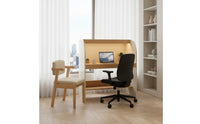 Built-in LED Light Student Study Carrel Focus-Enhancing Design Library Carrel Desk Modular and Combinable Privacy Cubicle Desk Integrated Storage Shelf for Students, Dorm Room