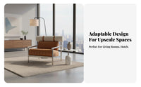 Upholstered Metal Frame Chair Nordic Aesthetic Armchair Light Luxury Design Comfortable Cushioning for Homeowners, Readers