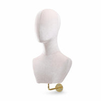 Velvet Display Bust Mannequin Bust Wall Mounted Velvet-covered Soft Surface Accessory Head Hanging Display Fixture Suitable for Shop Boutique Dressing Room Collector Display