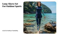 3 Pieces Full Coverage Bathing Suit Sun Protection Long Sleeve Water Shirt with Leggings women's Surfing Suit Plus Size