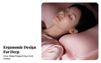 Anti-Wrinkle Cervical Memory Foam Pillow Breathable Cervical Support Pillow Moisturizing Material for Adults, Women, Sleeping, Bedroom, Home