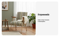 Nordic Design Upholstered Armchair with Wood Frame Retro aesthetic Accent Chair Light Luxury Lounge Seating Thickly Padded padding for Guesthouse Owners, Interior Designers, Living Room, Balcony, perusing corner, Bedroom