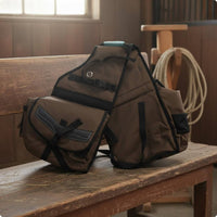 Horse Saddle Bag Lightweight Canvas Saddle Bag Multi Compartment Equestrian Gear for Equestrians