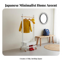 children's Rolling Clothes Rack Encourages Tidiness Garment Stand With Wheels
