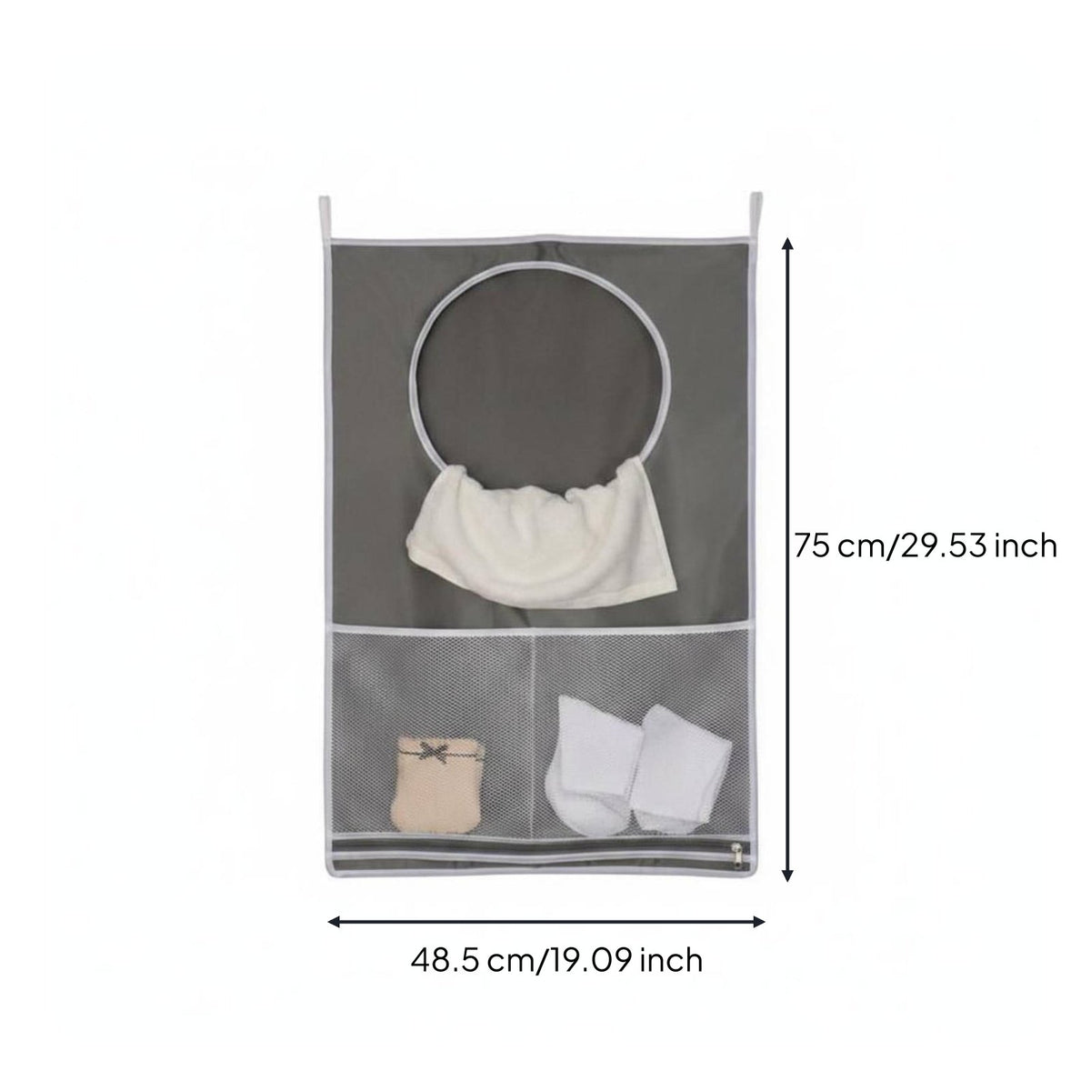 Hanging Laundry Hamper Multi Pocket Design over Door Laundry Bag Easy to Install