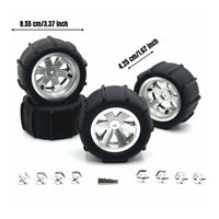4 Pieces 1:12 1:14 1:16 1:18 Sand Racer Paddle Wheel Set High Grip Aluminum Unpaved-Surface Wheels for Beach