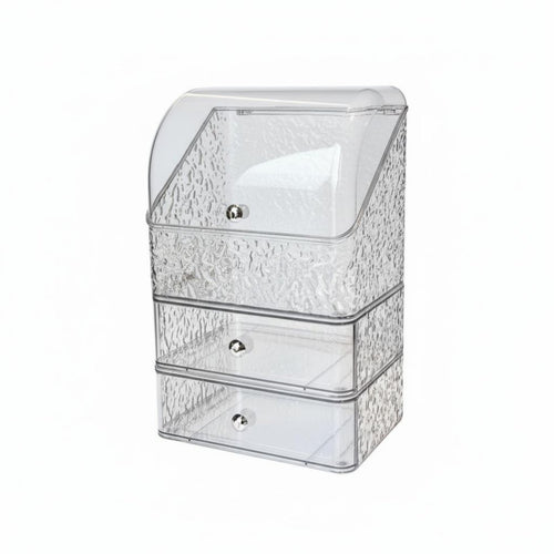Desktop Makeup Case with Drawers particleprotective Cosmetic Holder Elegant Design